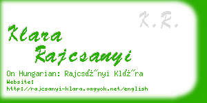 klara rajcsanyi business card